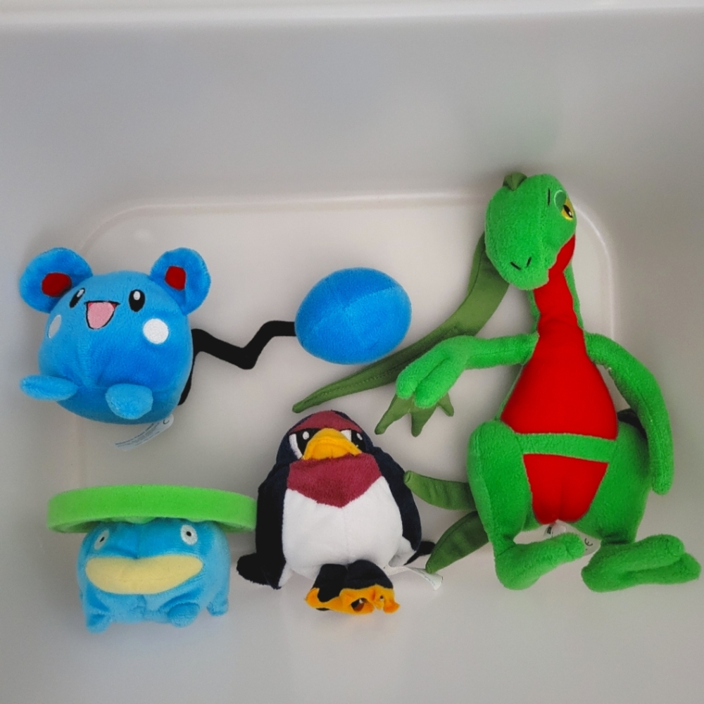 2004 Pokemon Plush Lotad Groyvyle Taillow Azuril - Hasbro Nintendo Stuffed Plush